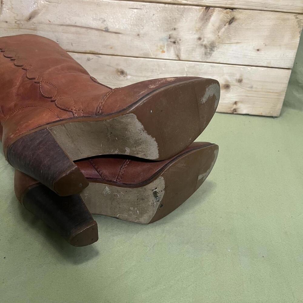 Vintage 1970s Brazil Boho Chic Western Cowboy Boots Womens size 7.5 - Picture 7 of 8